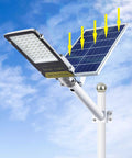 JUDYSSY Outdoor Solar Powered Street Flood Lights-400W Dusk to N Solar Security Led Lamp with Remote Control, solar panel with light.