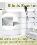 Pair Of Mini Blind Brackets For Low Profile White Window Blinds Headrail Holder Brackets Set Of 2 With 8 Screws, sturdy installation