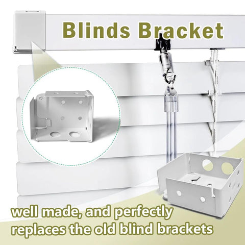 Pair Of Mini Blind Brackets For Low Profile White Window Blinds Headrail Holder Brackets Set Of 2 With 8 Screws, sturdy installation