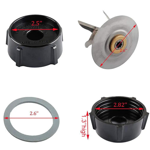 Beast 6 Point Fusion Blender Blade Kit With Rubber Seal Gasket And Jar Base Replacement Parts For Compatible Blenders image.