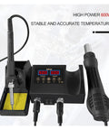 2 In 1 600W Digital Soldering Station With LCD Display Pro Grade Hot Air Rework Tool For BGA SMD PCB IC Repair Dual Temperature Readouts