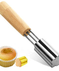 Crisp Flower Tip Cupcake Corer With Heavy Duty Plunger Handle for carving perfect centers in muffins and cake rounds.