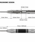 Heavy Duty Automatic Center Punch With Kickass Spring Loaded Design And Adjustable Tension For Precision Dimpling On Metal Wood Or Glass Includes Two Backup Tips And Rust Proof Finish Built Tough For Daily Job Site Grind, ergonomic design dimensions