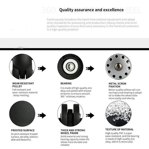 Top Shelf Silent Rubber Swivel Wheels For Universal Suitcase Replacement Caster Heavy Duty Trolley Gear Upgrade Smooth Rollin No Fuss Install Sweet Travel Fix wear resistant pulley and strong bearing details