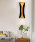 Modern Metal Curl Wall Sconce Lights For Indoor Spaces Dope Look Decorative Lamps For Pathways Staircases Bedrooms Balconies And Driveways 13 21 Or 30 Inch Heights 5 To 5.5 Inch Width E26 E27 Bulb Base Bulb Not Included Compatible With LED And installed on bedroom wall