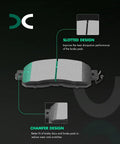 Front Semi Metal Brake Pads Kit And Rear Ceramic Pads 8 Pieces For Nissan Altima 2013-2025 with slotted and chamfer design