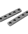 Premium Stainless Steel Screw Fixing Plate With Five Hole Threaded Base Pack Of Two Legit Heavy Duty Mounting Brackets Built Different For Robotics And Construction Sites, set of two, 39 x 7 x 3mm.