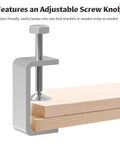 Beefy Heavy Duty 46mm C Clamp For Small To Medium Projects, 13-42mm Clamping Range, M8 Screw Thread, Stainless Steel 304 Construction, Compact 46mm Height, Durable Pro Grade Screw Clamp For DIY, Metalworking, And Fabrication on wood boards