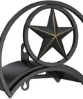 Sturdy Gauge Steel Garden Hose Holder With Star Design, Wall Mounted Hose Rack, Weatherproof And Rust Resistant, Stores Up To 125 Feet Of Five Eighths Inch Hose, Heavy Duty Hose Hanger For Outdoor Use