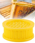 Yellow cage from Six Piece Beekeeping Queen Rearing Box Kit With Plastic Queen Cages For Isolation DIY Queen Production Pro Grade ABS Construction