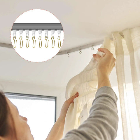 120 Pieces Gold S Shaped Curtain Track Hooks For Ceiling Drape Wire Hangers, 3.5 cm metal hooks on curtain rail