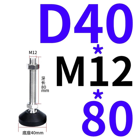 Adjustable Furniture Support Leg Set With Non Skid Pads for Office and Warehouse Shelves M12 threaded leveling foot