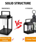 Rechargeable Outdoor Table Lantern With USB Port No Wires Needed, 350 Lumen Cordless Lamp vs Plastic Lantern Comparison