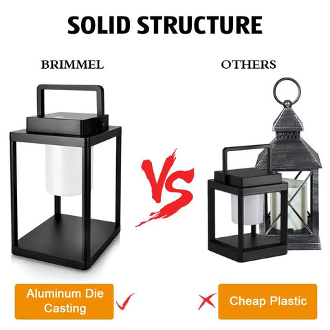 Rechargeable Outdoor Table Lantern With USB Port No Wires Needed, 350 Lumen Cordless Lamp vs Plastic Lantern Comparison