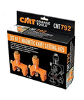 Magnetic Knife Setting Jigs For Planers And Thickness Planers in packaging box with two orange jigs visible
