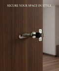 Cabinet Cam Lock Replacement For Office Desks And Wardrobes, Zinc Alloy Silver Finish in use on a wooden door.