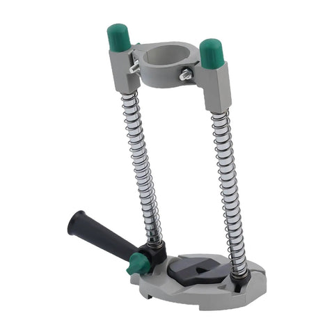 Adjustable Electric Drill Stand With 45 Degree Angle Drill Guide Holder for Horizontal or Vertical Drilling, aluminum base.