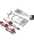 Beefed Up One Twelfth Scale Chassis Frame Upgrade Kit With Front And Rear Axle Assembly, Tie Rods And Shock Absorbers, Durable Metal Construction, Black, Fits MN D90 D91 D96 D98 99S Models And Other One Twelfth Scale Rigs