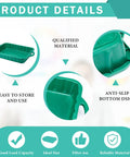 Detailed view of Two-Pack 19.7x15.4x4 Inch Oil Drain Pans, showcasing green trays with anti-slip design and durable material.