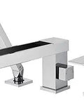 Waterfall Roman Tub Faucet Set, Deck Mount Chrome Brass Tub Filler With Hand Shower, Luxury Bathroom Fixture, side view