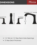 Bellance 8 Inch Widespread Bathroom Sink Faucet Two Handle Three Hole Design Matte Black Finish NSF Certified with dimensions