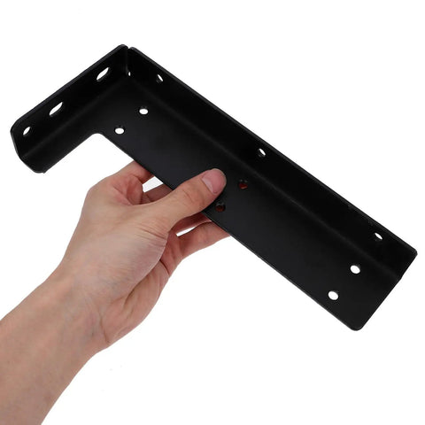 Hand holding Heavy Duty Floating Shelf Brackets Set Of 2 Wall Mounted Invisible Iron Supports For 3cm Thick Panels