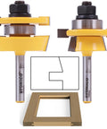 Pro Grade Cabinet Door Rail and Stile Router Bit Set for Shaker Frames, 1/4 in Shank, Tungsten Carbide Blades, Wooden Box