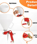 Heavy Duty Drywall Texture Sprayer Kit Featuring 1.5 Gallon Air Hopper And Badass Spray Gun, showing high volume hopper and solid brass fittings.