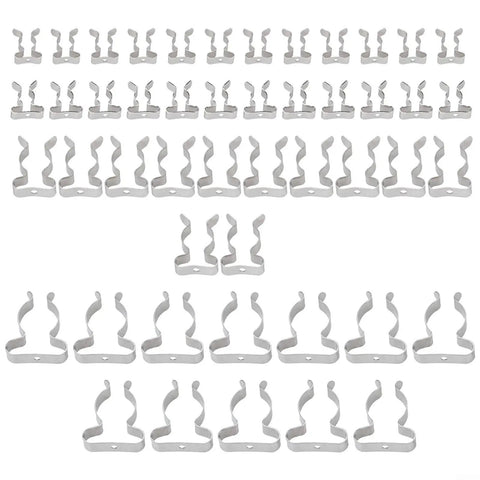 Beefy Heavy Duty Manganese Steel Spring Clips Set 48 Pieces Assorted Open Type Clips For Tool Storage Brooms Rakes And Garage Organization 10mm 12mm 19mm 25mm Durable Hardware Organizer, assorted sizes