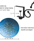 Deck Mounted Bird Bath Bowl For Garden Yard Decor Heavy Duty Solid Metal 12 Inch Rust Proof Water Basin with adjustable clip
