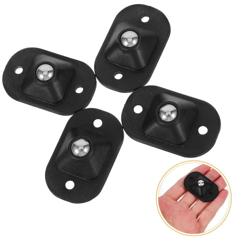 4pcs Small Furniture Adhesive Swivel Caster Wheels in black, featuring a ball bearing design for smooth movement.