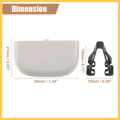 Dimensions of 2 Pack Gray Iron Sun Visor Clip Retainer For Ford Fusion 2013 2016 And Lincoln MKZ 2013 2016 Front Left and Right