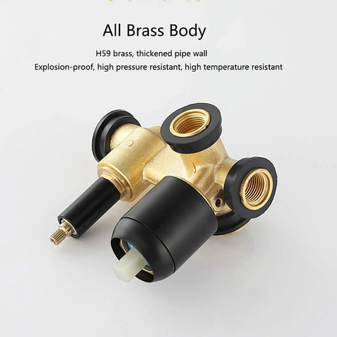 UMJIGF Shower System with Tub Spout, Black Shower Faucet Set 8 Inch Brass Shower Combo Set with all brass body valves.