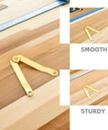 Golden Iron Lid Support Hinges With Smooth Opening And Closing Ten Pieces Heavy Duty Hinge Mechanism on a wooden surface