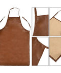 Tough As Nails Heavy Duty Polyurethane Welding Apron Premium Heat Insulation Full Body Spark And Chemical Resistant Workwear For Industrial And Garage Projects in brown, showing front and detail views.
