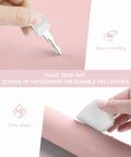 Pink Non Slip Leather Desk Pad With Waterproof Top For Laptop And Keyboard Large 23.6 By 13.7 Inches demonstrating durability