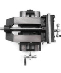 Chiyyak 6 Inch Heavy Duty Cross Slide Drill Press Bench Mount for Drilling Milling Work, viewed from above, with solid cast iron body.