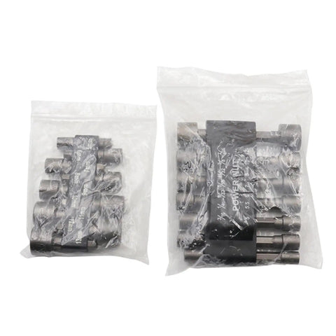 Workhorse 9 Piece Socket Sleeve Set Featuring Hexagonal Wrench Adapters And Pneumatic Extension Rods in plastic bags.