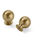 Vintage Ball 1 Inch Cabinet Knobs Set Of 6 In Champagne Bronze Satin Brass Finish For Kitchen Cabinets And Drawers, Durable Zinc Alloy Hardware