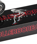 Front view of two metal 8mm Rollerbones bearings on a black box labeled 16 bearings
