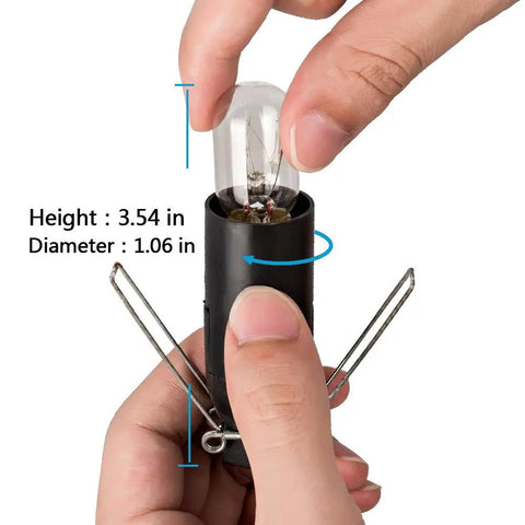 Himalayan Salt Lamp Replacement Cord And Bulb With Dimmer Switch 6 Foot UL Certified hands inserting bulb into socket