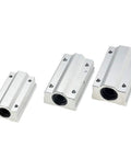 2 Pack Linear Motion Bearing Slides Set For CNC Machines And 3D Printers SCS10UU To SCS30UU And SCS8LUU To SCS20UU Includes SCS13LUU Pro Grade Precision Guide Rails For DIY Machining Projects, three aluminum bearing blocks