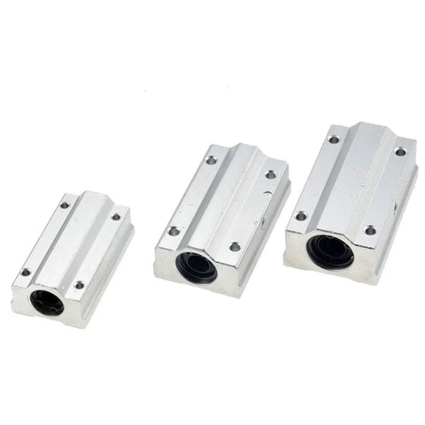 2 Pack Linear Motion Bearing Slides Set For CNC Machines And 3D Printers SCS10UU To SCS30UU And SCS8LUU To SCS20UU Includes SCS13LUU Pro Grade Precision Guide Rails For DIY Machining Projects, three aluminum bearing blocks