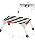 Beefy Heavy Duty Aluminum RV Steps Folding Platform Stool With Anti Slip Surface Reflective Strips Rubber Feet And Portable Handle
