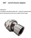 Leak-Proof 360 Degree Swivel Shower Head Adapter With Ball Joint, Universal Arm Connector For Adjustable Showers, No-Fuss Durable Brass And Chrome Build In Brushed Nickel Finish, chrome brass swivel connector