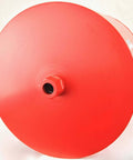 Diamond wet core drill bit, front view, 18-inch red with 1-1/4-inch threaded arbor