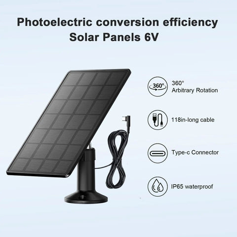 360 Degree Rotating Solar Panel Kit For Automatic Chicken Coop Doors, Top Notch Monocrystalline Power, 500mA Output, IP65 Waterproof Charger