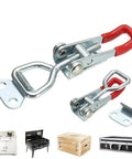 Heavy Duty Galvanized Iron Toggle Latch Handle Clamp with 100KG Super Grip Force For Securing Cargo Sheds Trucks And Storage Boxes Rust Proof And Tough As Nails, galvanized steel latch set
