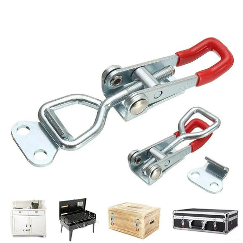 Heavy Duty Galvanized Iron Toggle Latch Handle Clamp with 100KG Super Grip Force For Securing Cargo Sheds Trucks And Storage Boxes Rust Proof And Tough As Nails, galvanized steel latch set