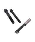 Mini Lathe Quick Change Tool Post Set Built For Fast Swaps With Boring Holder Three Eighths, Mounting Bolts M8 M10 shown